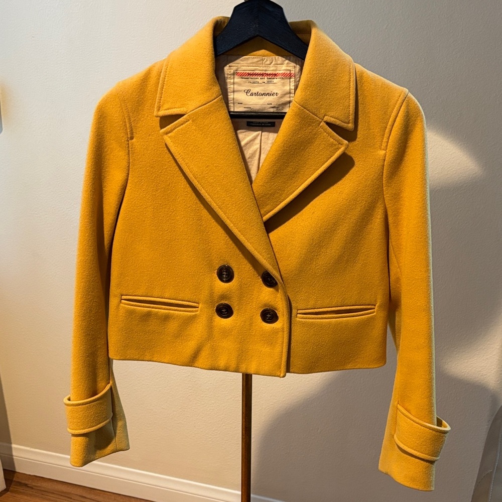 Cartonnier Mustard Pea Coat